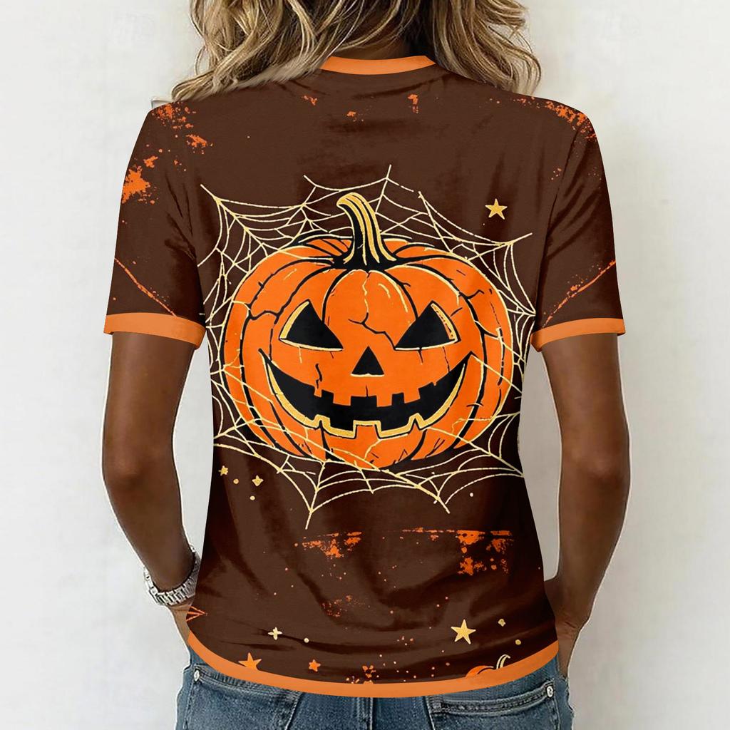 Women's V-Neck Short Sleeve Print T-Shirt for Casual Everyday Wear