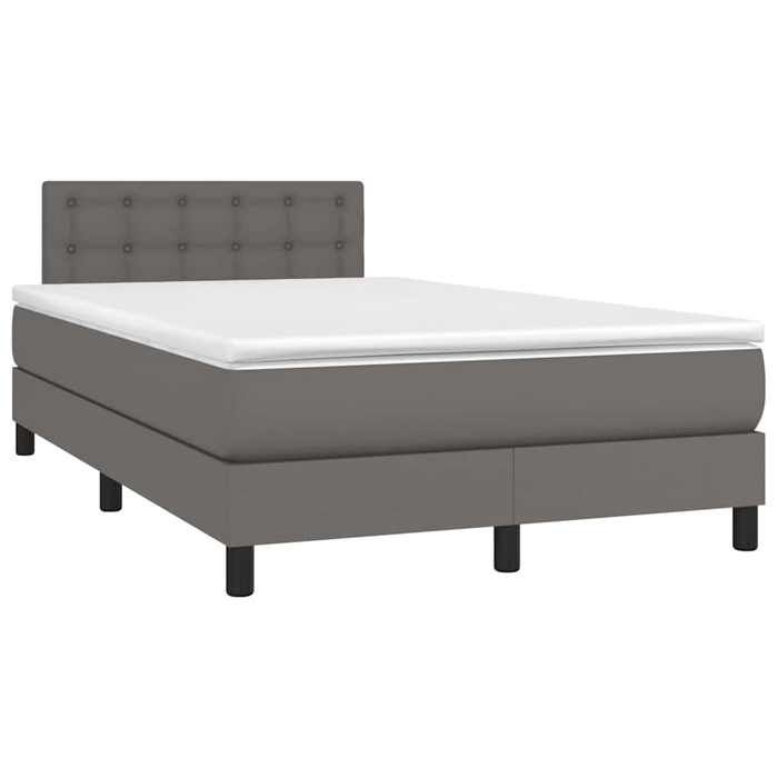 Maison Exclusive - Sommier à lattes de lit matelas LED gris 120x190 cm similicuir