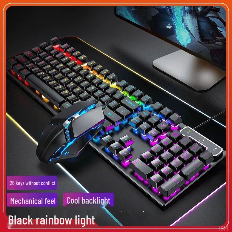 Universal Wired Mechanical Keyboard & Mouse Set for Office, Gaming, and Laptop Use