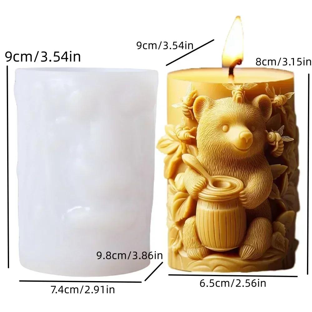 Diy Sika deer flower relief cylindrical candle silicone mold  spring and summer Sika deer stone relief cylindrical resin mold