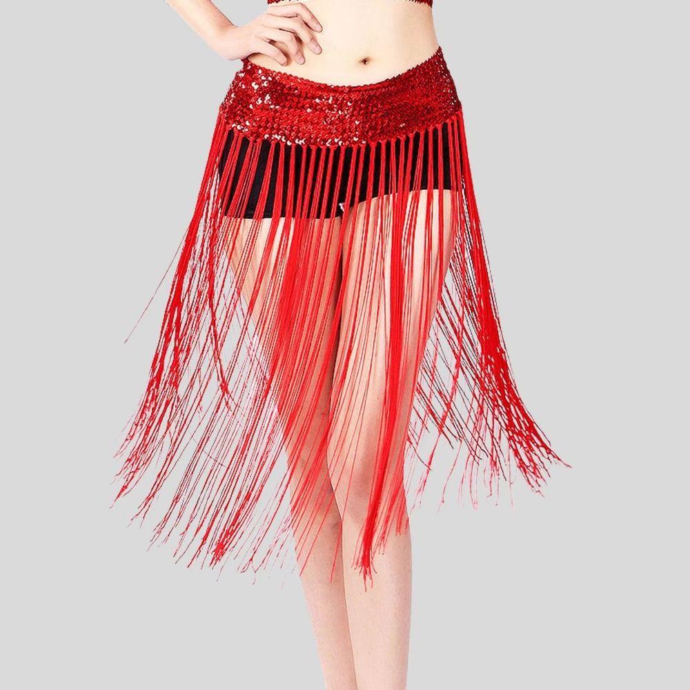 Long Tassel Belly Dance Hip Scarf Creative Sequin Waist Chain Belly Dance Belt  Women Accessory
