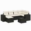VidaXL Salon de Jardin avec Coussins 7 pcs, Canapés de Terrasse, Ensemble de Meubles de Patio, Mobilier d'Extérieur, Noir 3264422