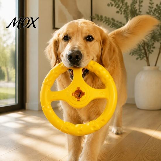 Bite Resistant Puppy Teething Toys Dogs Floating Toy, Interactive Dog Toy with Bell, Steering Lightweight Chewable Training Equipment Wheel