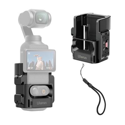 Ulanzi Pocket4 Expansion Adapter Camera Cage with Cold Shoe, Compatible with GoPro/Action Accessories, 1/4" Screw Hole, Multifunctional Cage with Stra