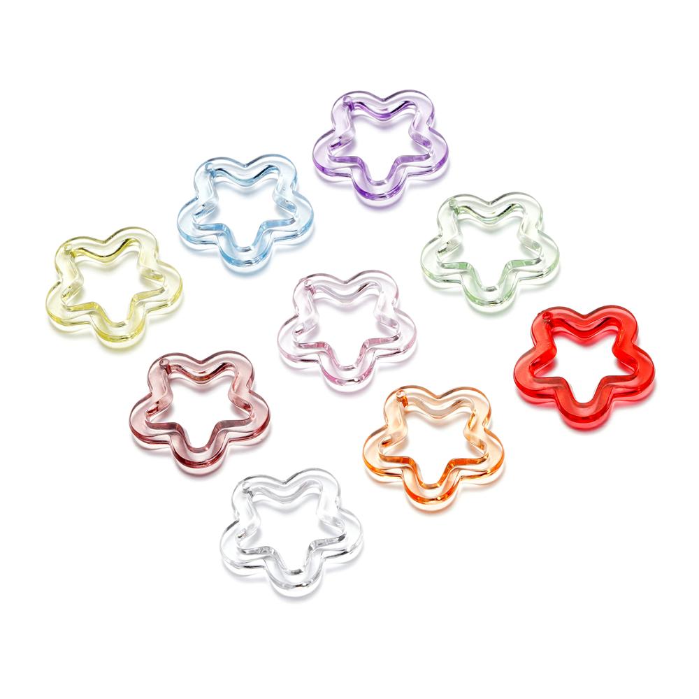 10Pcs/Lot 30*30.5mm Acrylic Transparent Five Pointed Star Pendant for DIY Jewelry Making Bracelet Necklace Charms Accessories