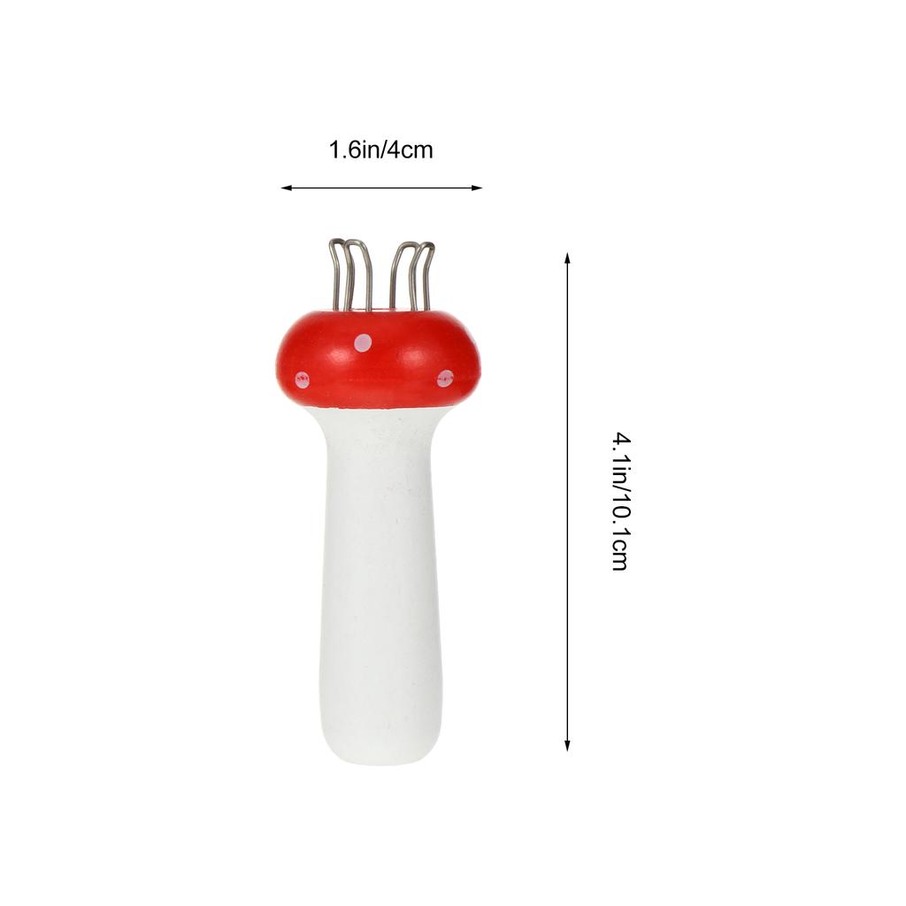 Mushroom Shape Wooden Knitting Tool For Cotton Silk Synthetic Yarn Tool Wooden Hand-Knitting Spool For Beginner Advanced