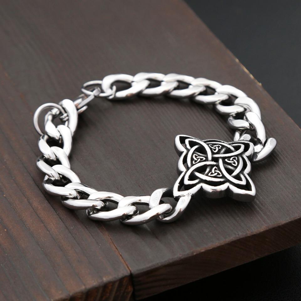 Vintage Witch Knot Chain Bracelet 316L Stainless Steel Nordic Vikings Celtic Knot Bracelets For Men Women Amulet Jewelry