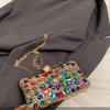 Shiny Evening Banquet Bag Crystal Sequin Bling Colorful Rhinestone Shoulder Bag Clutch Bag Pearl Chain Crossbody Bag Wedding