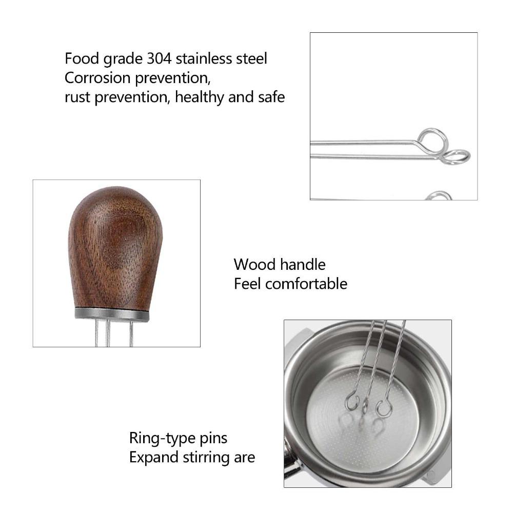Arc Design Coffee Powder Distributor Wooden Handle Coffee Distribution Tool  For Home