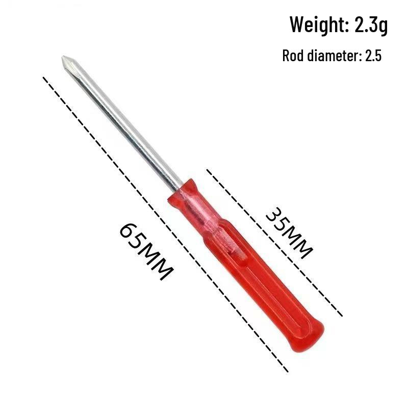 Small Multi-Tip Screwdriver Toy Gift: 45mm Blue, 65mm Red, 2.5 & 2.0 mm Tips