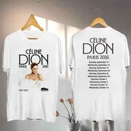 Celine Dion Paris 2026 Fan Tour Gift 3D Printed Short Sleeve Shirt Men's T-shirt Streetwear Tees Family Matching Kids Clothes