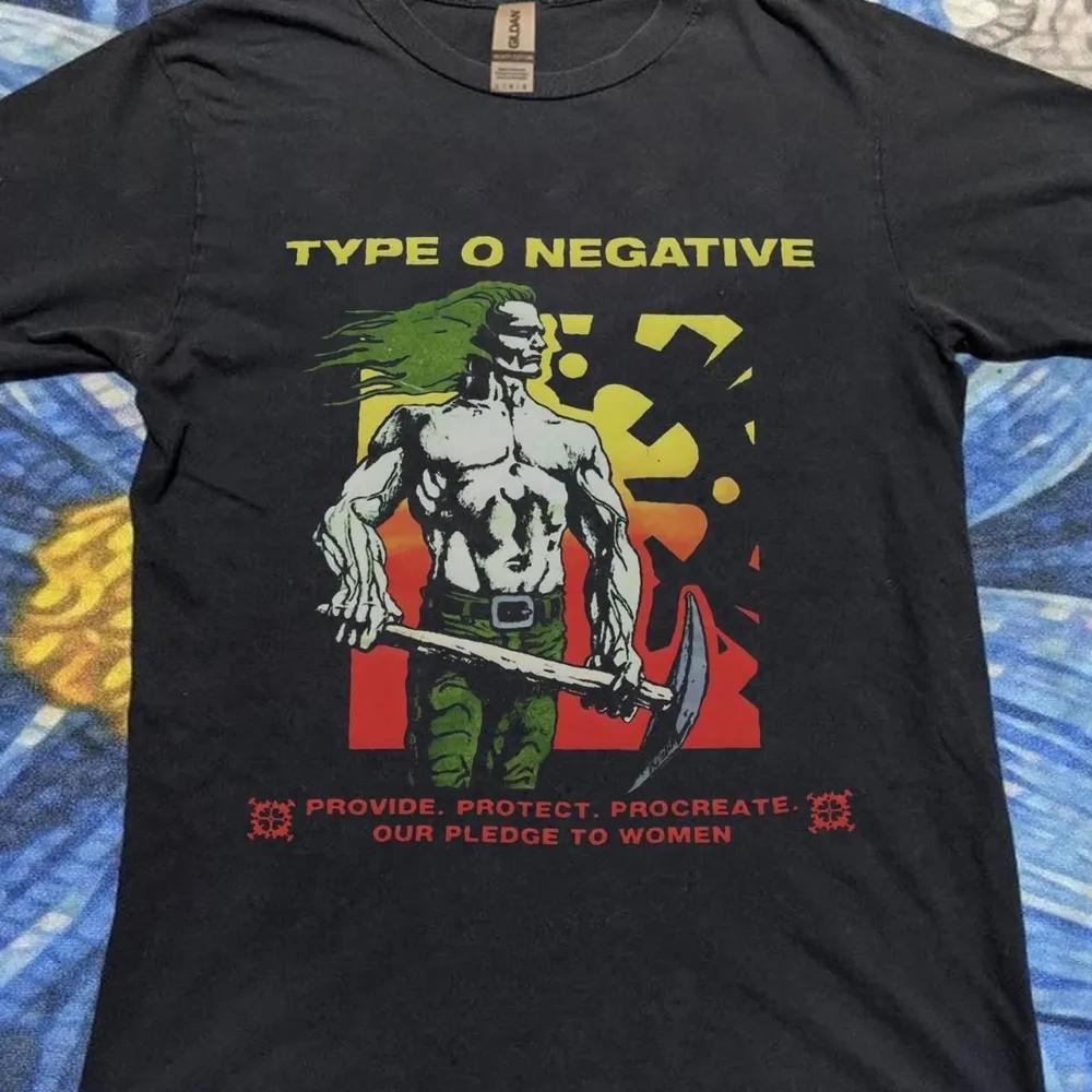 Unisex Short Sleeve Crew Neck Cotton T Shirt Type O Negative L