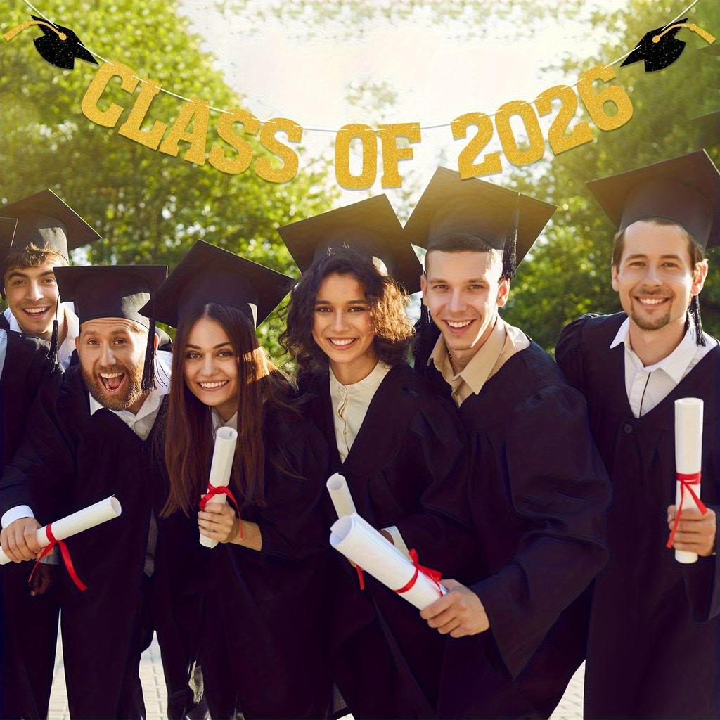Class of 2026 Graduation Banner Celebration Decor Festive Wall Backdrop Perfect for Graduation Party
