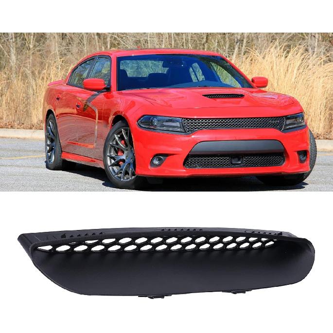 Aramox Hood Air Vent Cover, Metal Intake Grille Bezel, Black, Compatible with GT 2015-2020, OEM 68202462AD