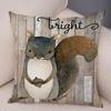 45x45 Cm Colorful Nordic Fox Owl Pillowcase Decorative Squirrel Pillowcase