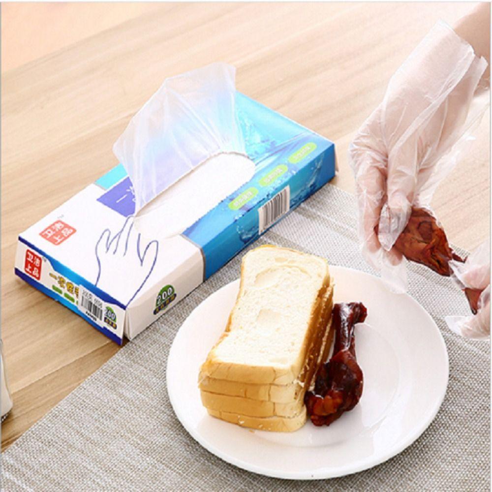 100pcs/box Transparent Plastic Gloves Convenient Eco-friendly Disposable Gloves Multifunctional PE Gloves Hairdressing