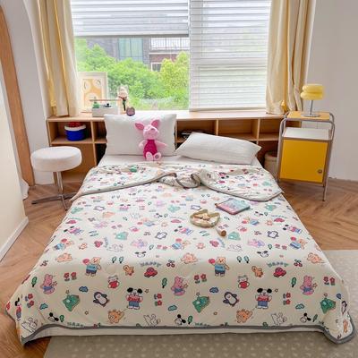 Cartoon Dinosaurs Penguins Summer Quilt Funny Animals Pattern Air-conditioning Cool Comforter Breathable Soft Thin Blanket