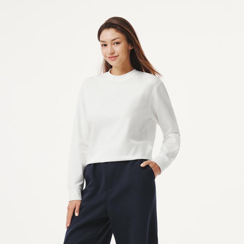 Women's Cropped Long-Sleeve Round Neck Sweatshirt