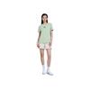 Li-Ning Sports Lifestyle Series Plant Floral Cartoon Print Round Neck Pullover T-Shirt Women Tops Green AHSS316-5