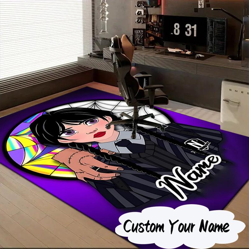 Custom Name Rug Wednesday Carpet Game Rug Area Rug Suitable for Kitchens, Homes, Offices, Living Rooms,Home Decor,Birthday Gift