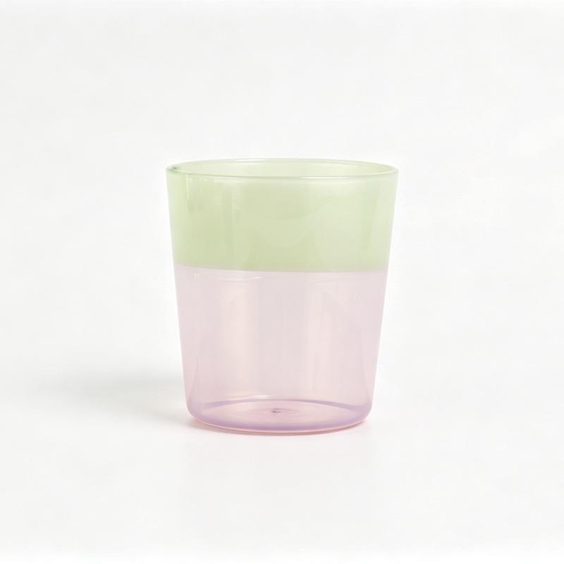 Vintage Color-Block High Borosilicate Glass Cup for Water, Tea, Coffee, & Milk