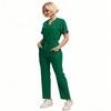 Damen Mode Kurzarm V-Ausschnitt Gemustert Tops Tasche Arbeits Set