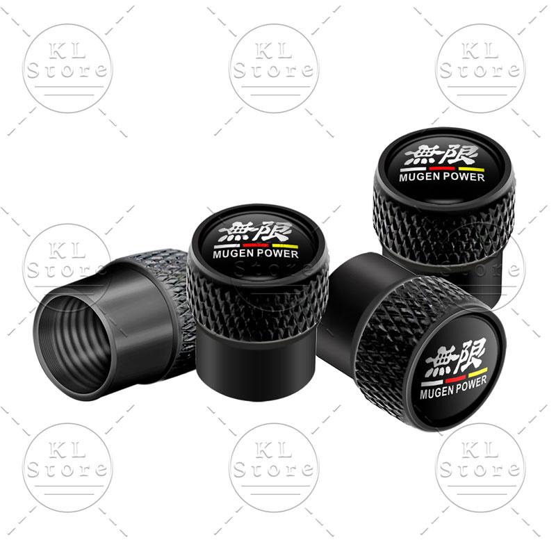 4pcs Car Decor Wheel Tire Valve Stem Dust Cap Cover For Honda Mugen Power Emblem Typer Accord CRV Civic City Odyssey HRV Insight ajw256