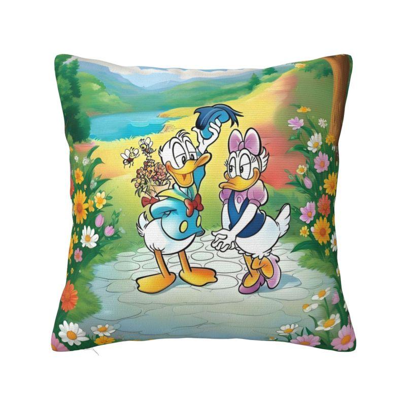 Custom Disney Anime Donald Duck Pillow Covers Bedroom Decoration Kawaii Cute Cartoon Outdoor Cushions Square Pillowcase