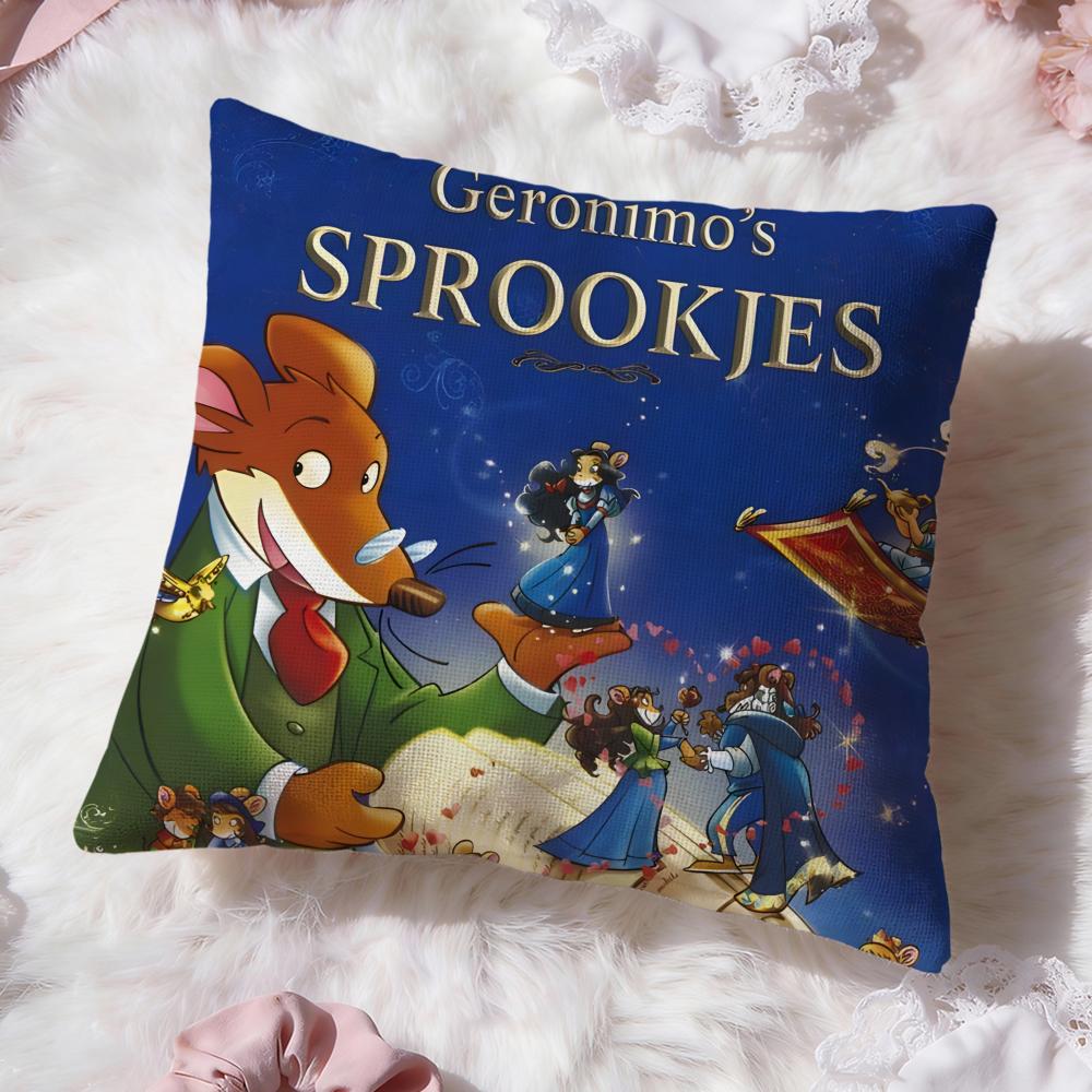 Geronimo Stilton Cushion Cover Premium Comfort Reversible Pillow Cove -Two in One Design for Any Room & Car Interior