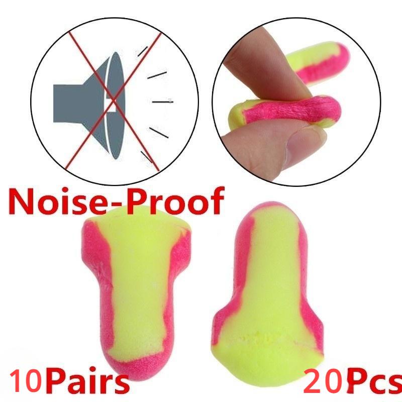 10 Pairs /20Pc Disposable Soft Foam Earplugs Snore-Proof Sleep Ear Protector No Cords SEL Security Protection Protetor Auricular
