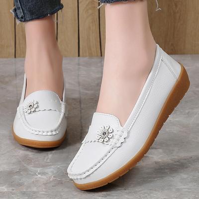 Adidași Confortabili de Modă Mocasini Slip On Pantofi Respirabili de Mers Femei Balerini Piele Moale Cusut Manual Pantofi Casual de Vară