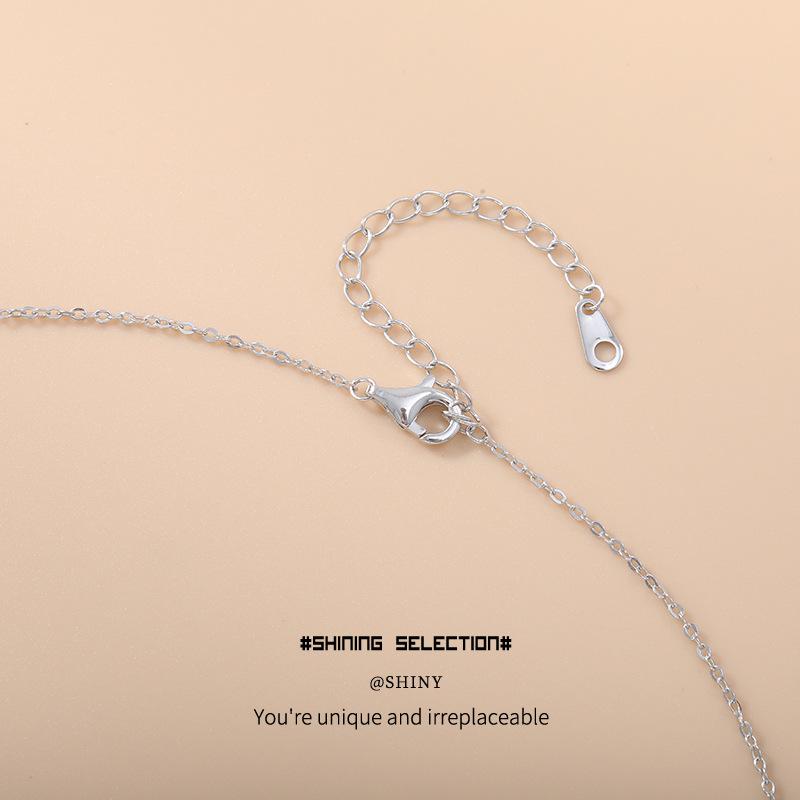 Korean Style Light Luxury Zircon Clavicle Necklace for Women