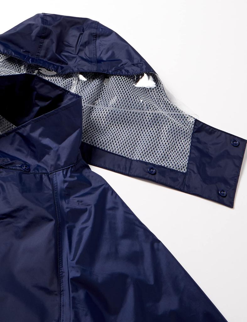 School Rain Suit Rain Tuck Coat and Bottom Navy 5L [Winter Cherry] (Top Set, Mesh)