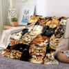 1Pc Cat Collage Art Blanket Soft And Comfortable Casual Warm Camping Travel Christmas Halloween Xmas Gift M92484