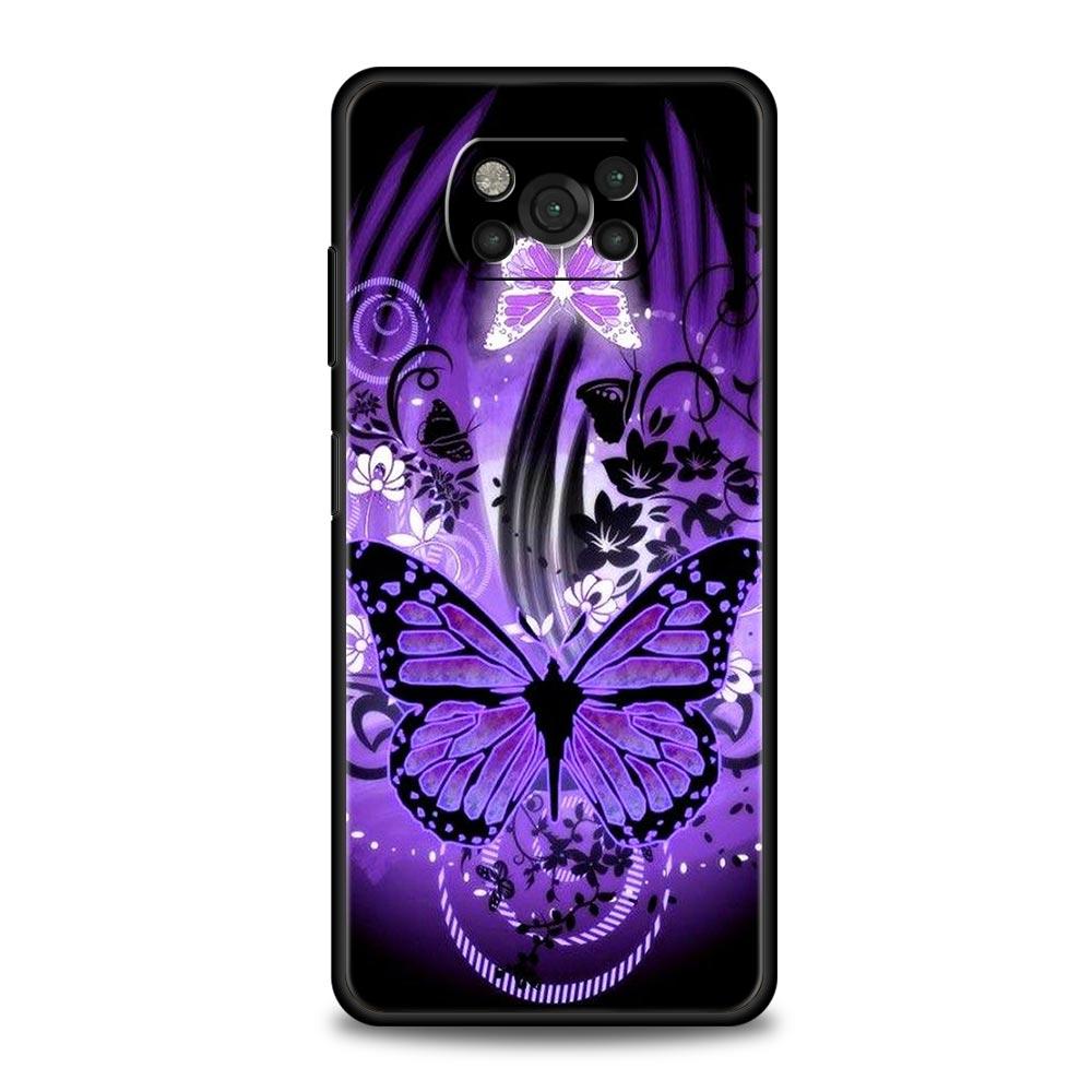 

Art Purple Butterfly Phone Case for Xiaomi Poco F7 F6 F5 F4 F3 X6 X5 X4 X3 NFC F7 Ultra M4 C51 C55 GT 5G Soft TPU Cover Fundas Poco F6