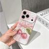 Ruffled Pink Gingham Cherry Art Graphic Design Sweet Pattern Film Aesthetic Protective Shockproof Bumper Phone Case Cover For iPhone 14 1516ProMaxPlus
