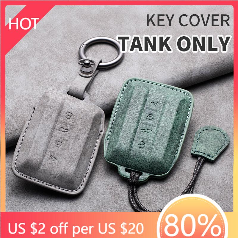 Styling Mouldings Leather Car Smart Remote Key Case Fob Cover For Geat Wall GWM WEY TANK 300 500 Tank300 Tank500 Auto Keychain A