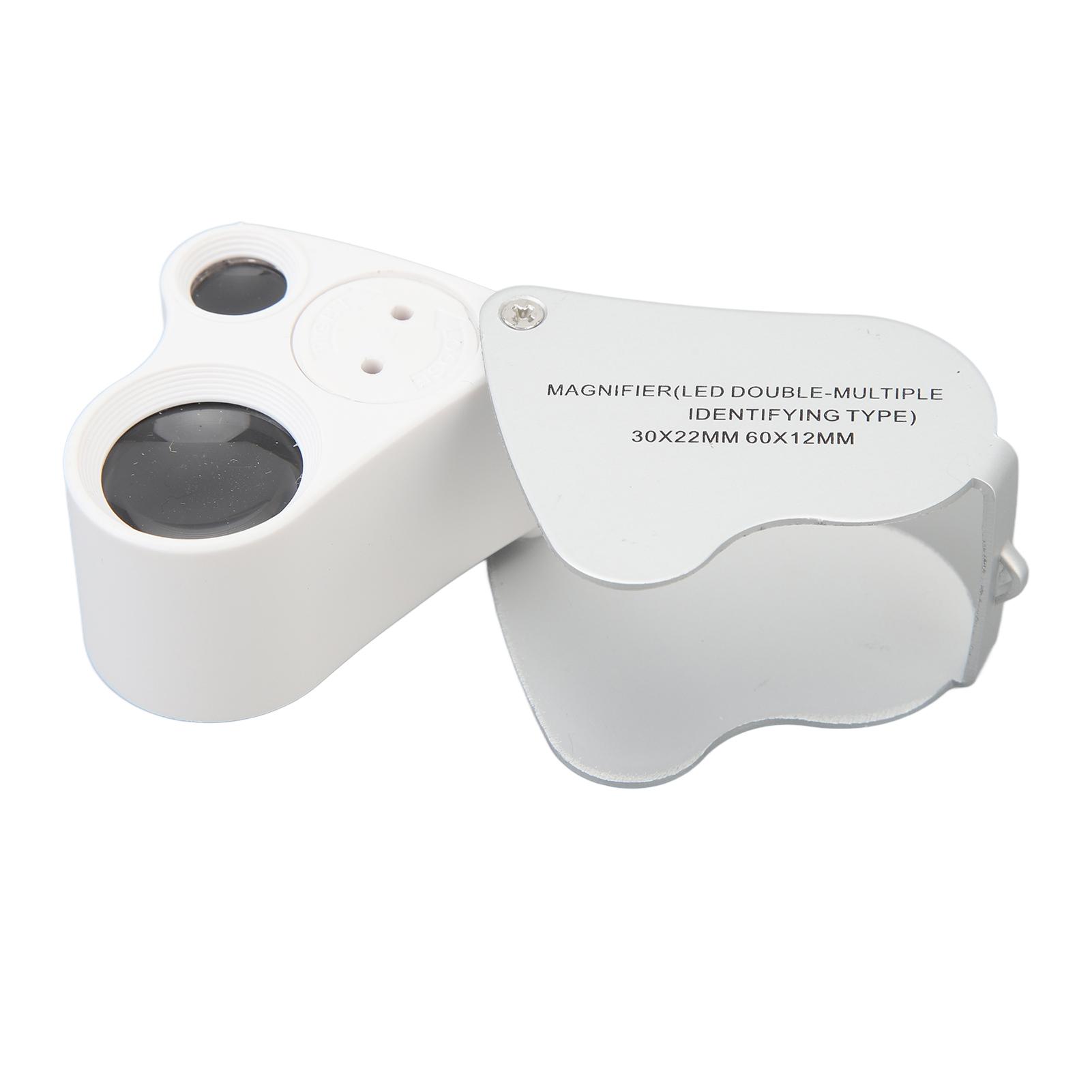 Microscopio Tascabile Mini Portatile Manuale a Doppia Lente 30X 60X Luce LED Lente dIngrandimento Portatile Mini Tascabile