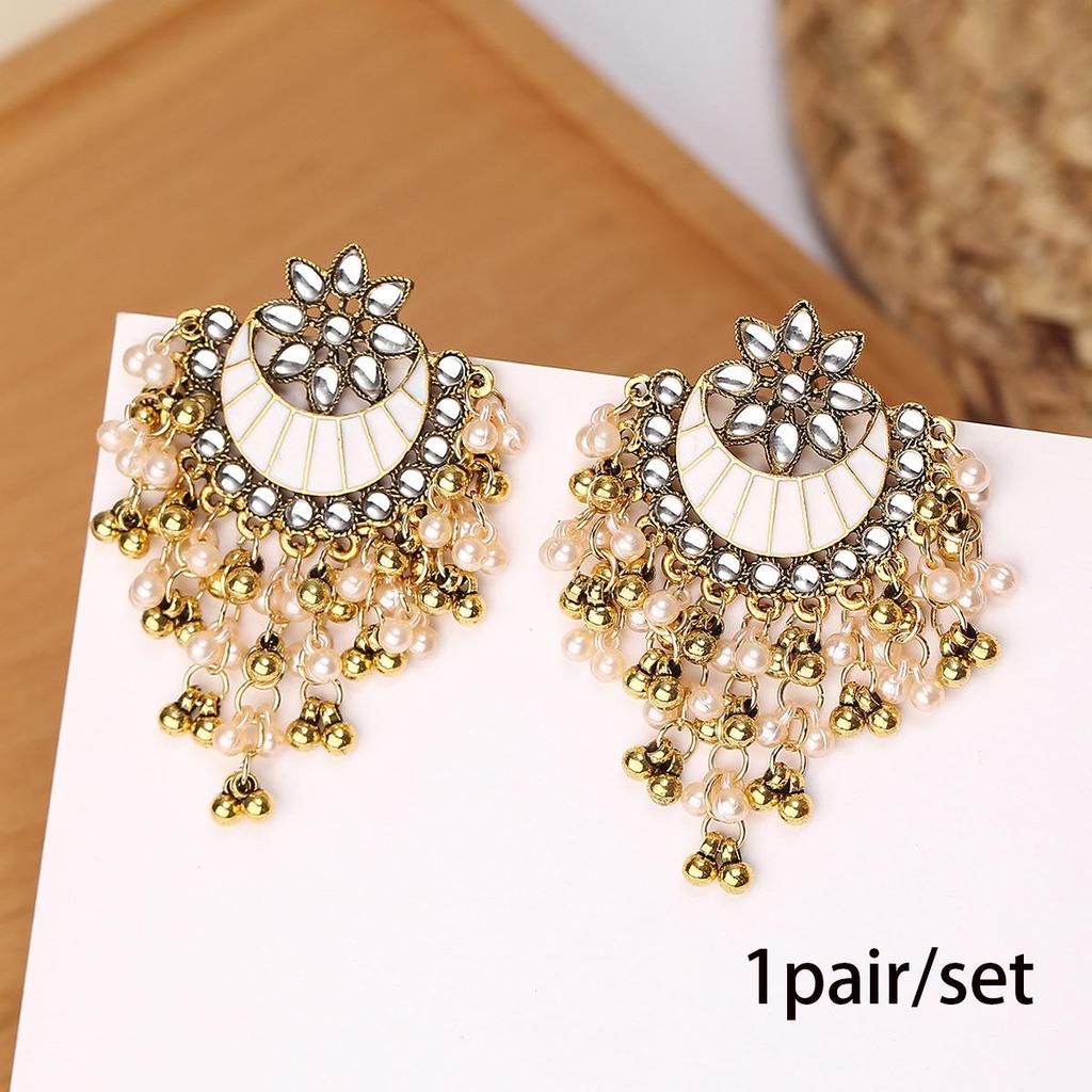 Retro Indian-Style Wind Chime Drip Oil Earrings