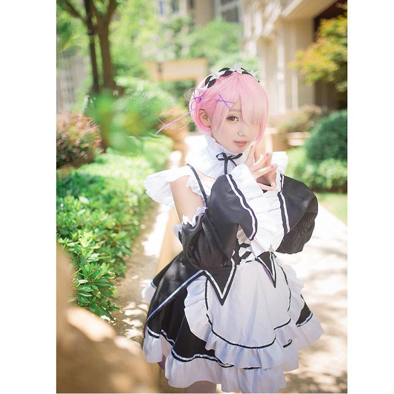 Zero Kara Hajimeru Isekai Seikatsu Twins Ramrem Cosplay Maid Party Dress