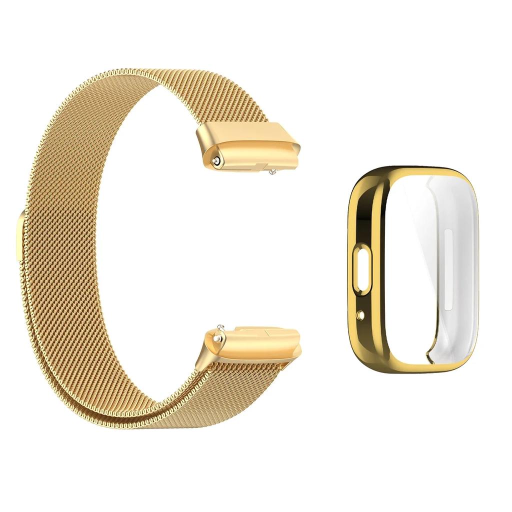 Strap For Xiaomi Redmi Watch 3 Active/3 Lite With TPU Soft Case Screen Protector Replacement Metal Milanese Magnetic Watchband