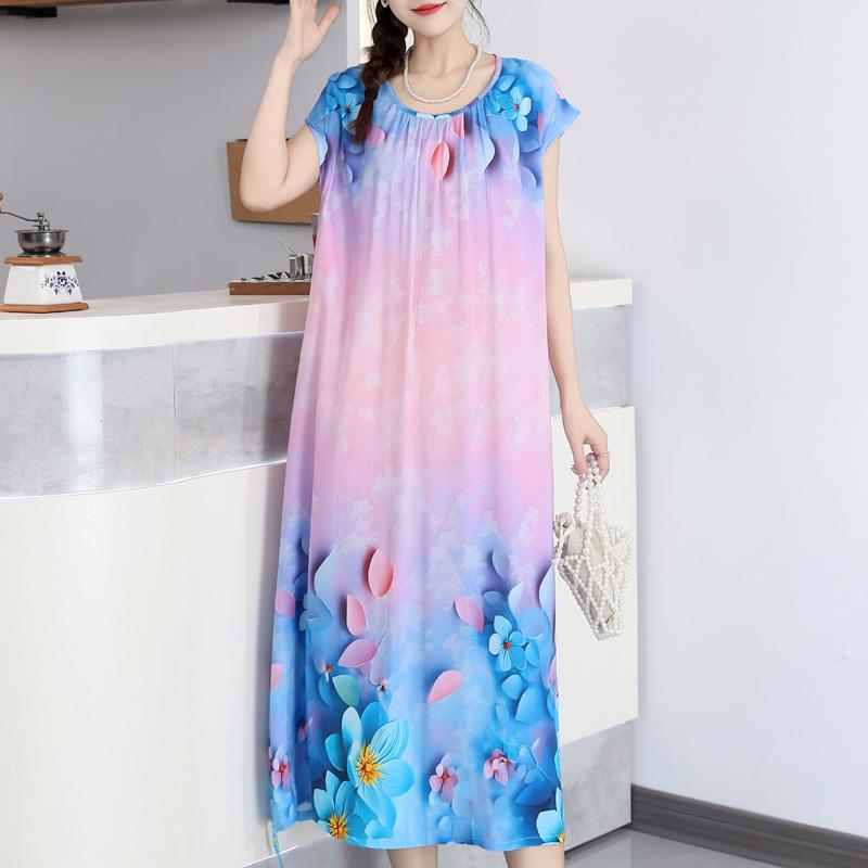 Elegant Summer Loose Dress Woman Clothing Casual Loose Plus Size Long Dresses