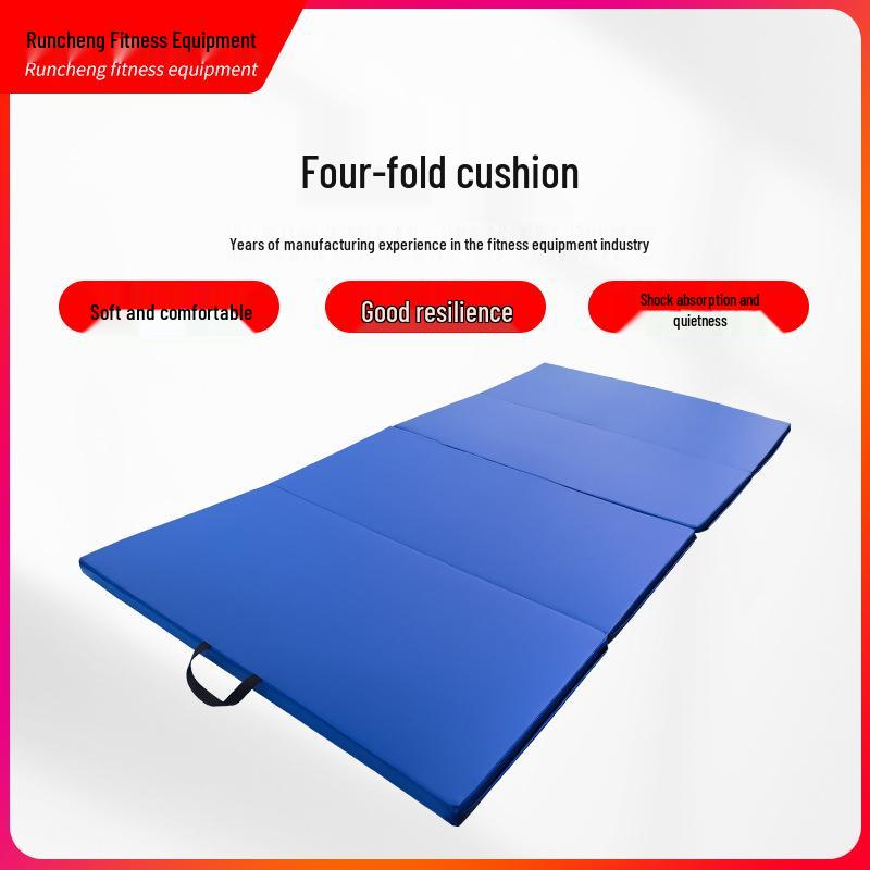 Multicolor Four-Fold PVC Fitness Mat for Home Workouts 240x60x5 cm