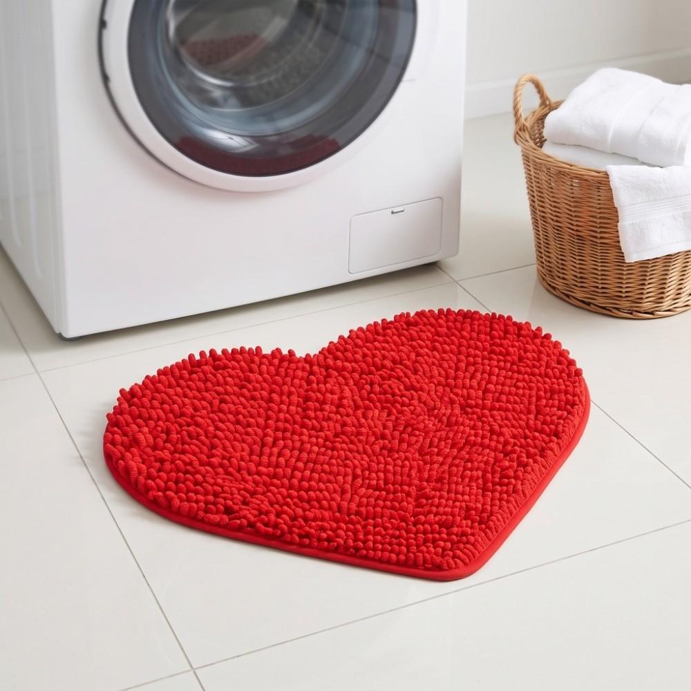 Red Non-slip Quick Dry Bath Rug  Bedroom Bedside Decorative Floor Mat