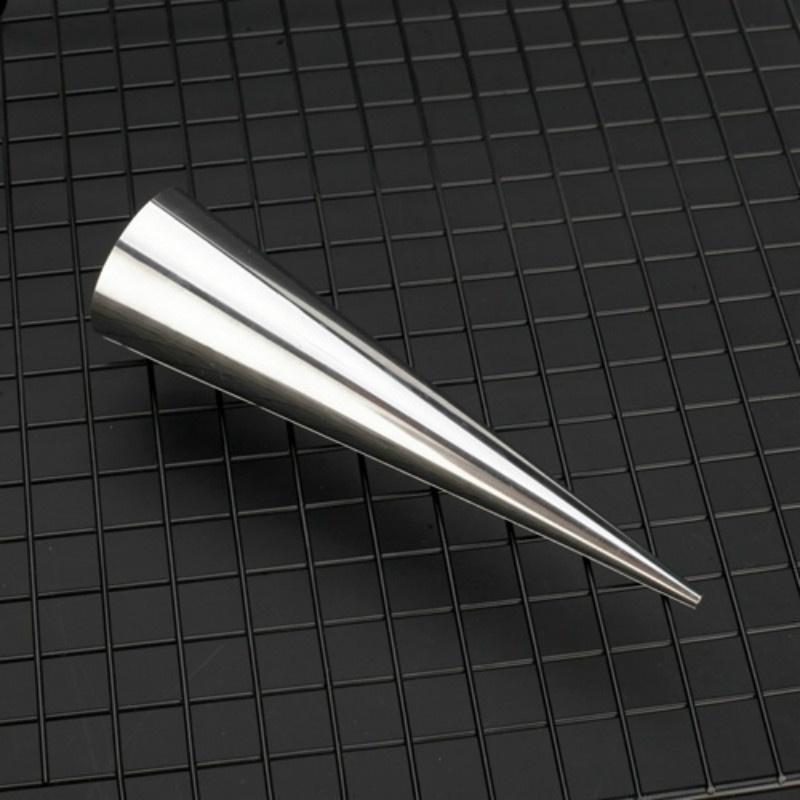 6 ცალი უჟანგავი ფოლადის კონუსის ფორმის სპირალური კრუასანის დანიური წვეტიანი ლითონის სპირალური საცხობი ხელსაწყო კრუასანების რულეტის პურის დასამზადებლად (ფერი: ვერცხლი)