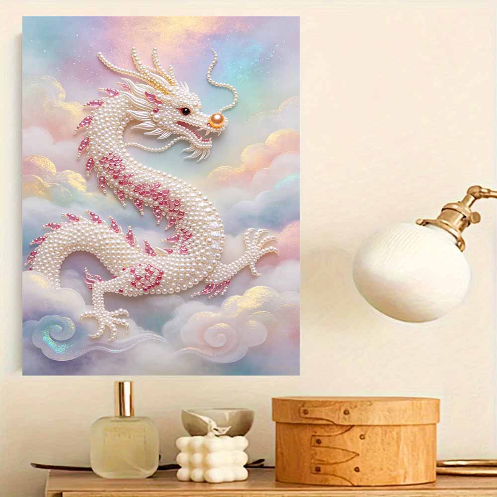Dragon Pearl Kit 5D DIY Round Rhinestone Art Craft for Adults Home Wall Decoration Beginner Friendly Frameless Design