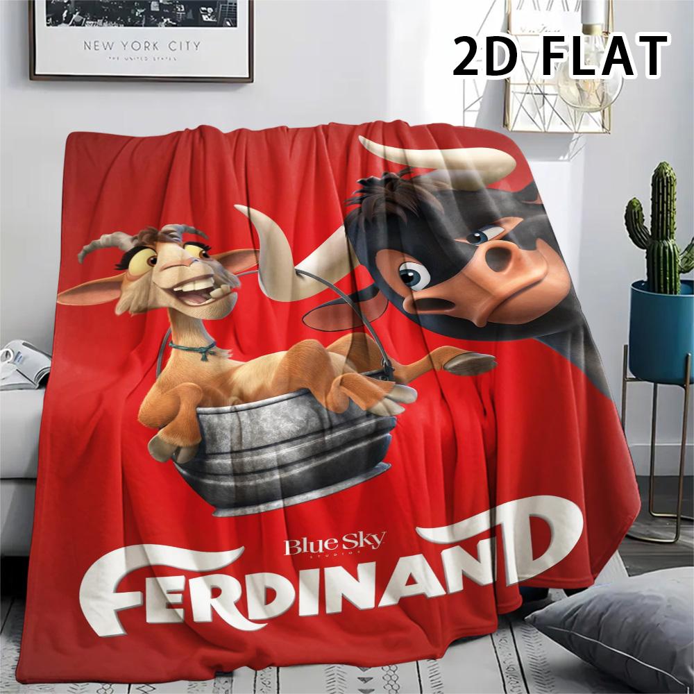 1 Stück Ferdinand-Print Flanelldecke, Hohe Qualität, Bequem für alle Jahreszeiten, Heimdekoration, Wärme und Komfort, Perfekt für Weihnachtsgeschenke