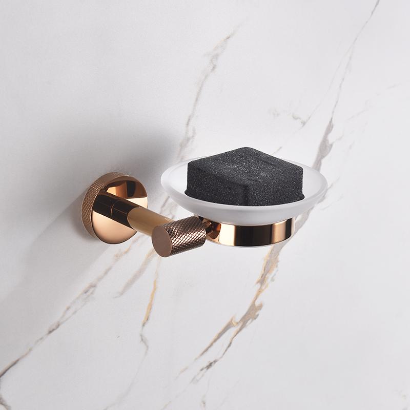 Rose Gold Wall-Mounted Stainless Steel Bath Towel Rack Toilet Paper Holder Towel Bar Robe Hook Cup Holder Bathroom Accessories