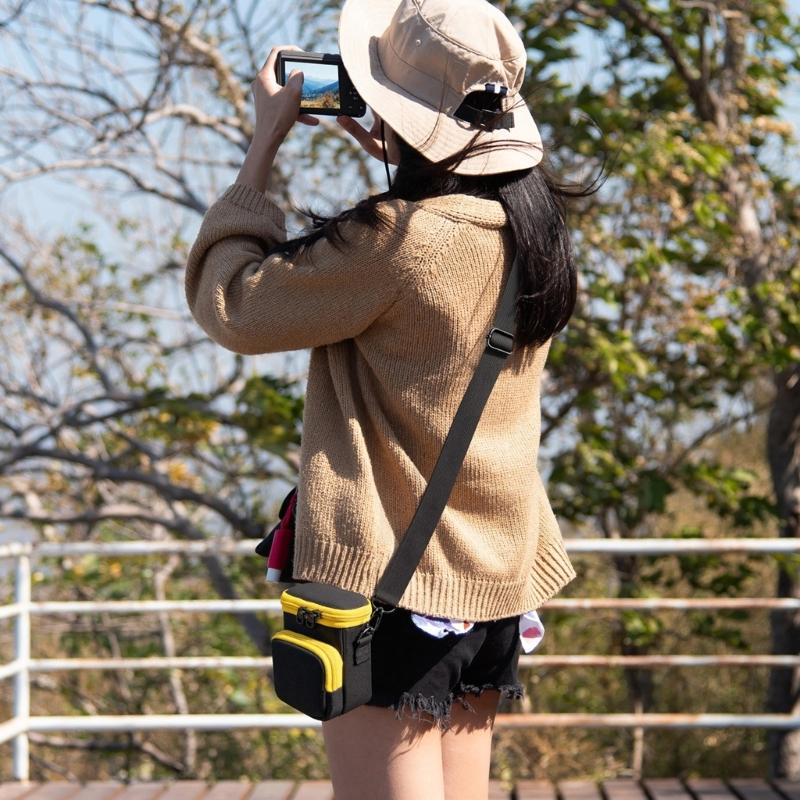 AntiScratch Camera Case Double Zippers Quick Access Padded Interior Elastic Band Secure For Travel Outdoor Shoots