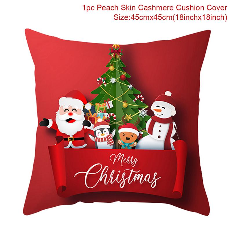 Christmas Cushion Cover  Decoration Home Santa  Decorations  Gift Navidad Happy New Year 2022